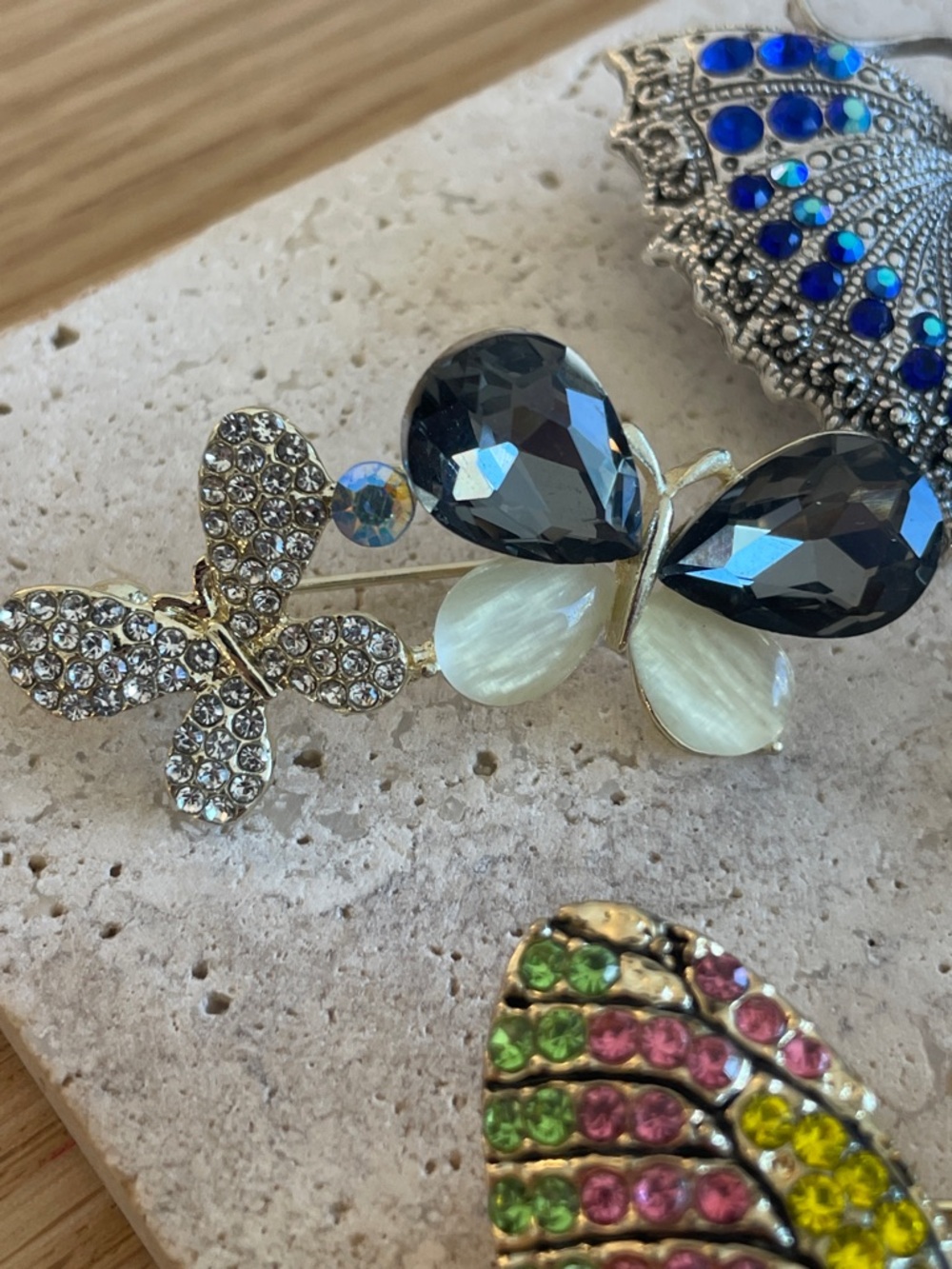 Butterfly Dragonfly Brooch Bundle Rhinestone Enamel Cottagecore Coquette Jewelry - Picture 4 of 5